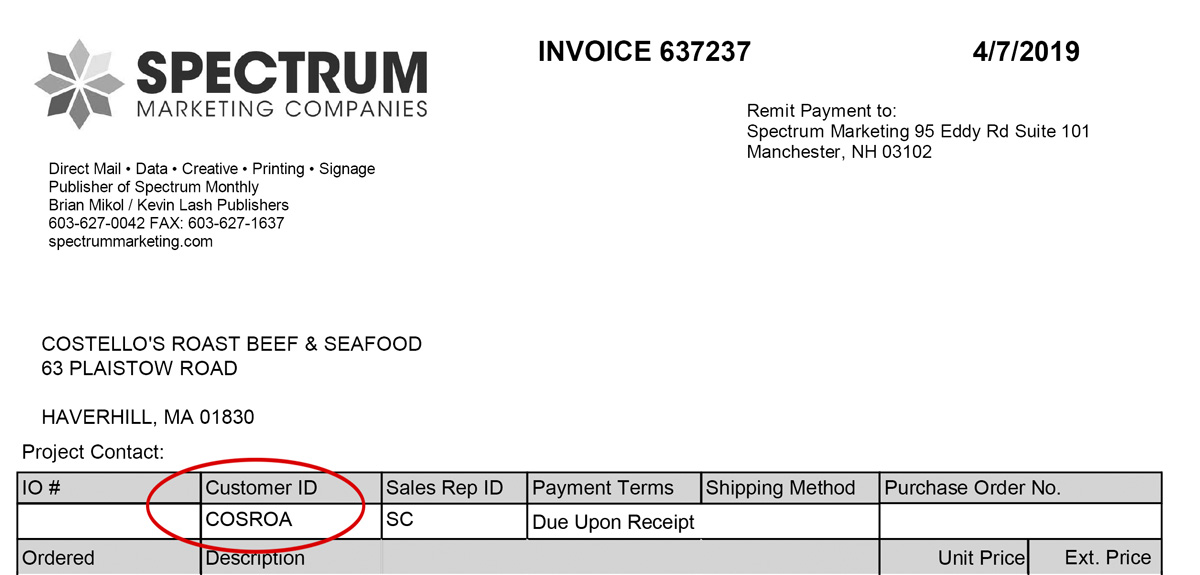 invoice example